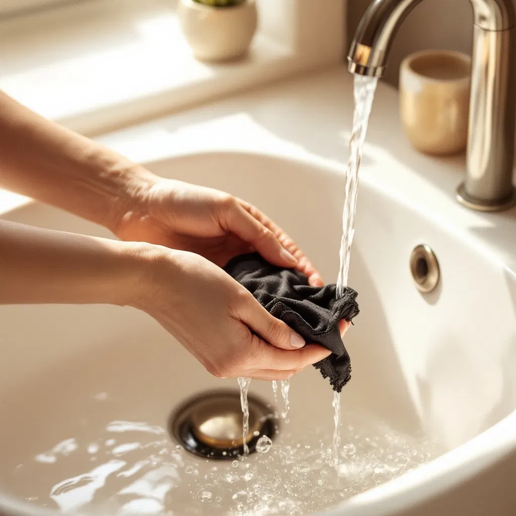 Rinse — hands under tap
